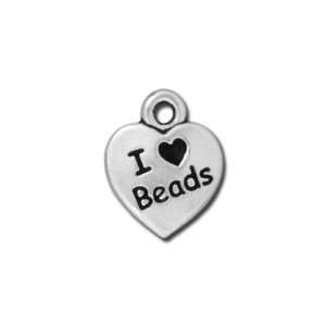  12mm Antique Silver I Love Beads Charm by TierraCast: Arts 