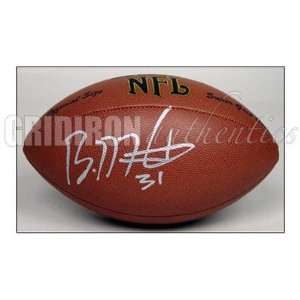  Brandon Meriweather Autographed Wilson Football: Sports 