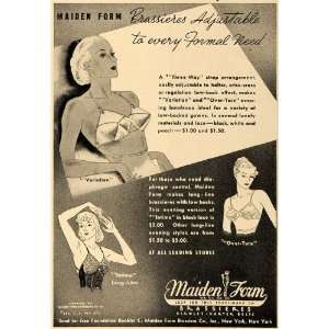  1937 Ad Maiden Form Brassiere Three Way Bra Style Price 