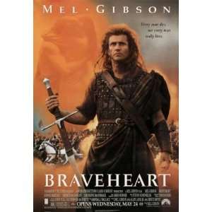 Movie Posters 26.75W by 38.75H  Braveheart CANVAS Edge #6 1 1/4 