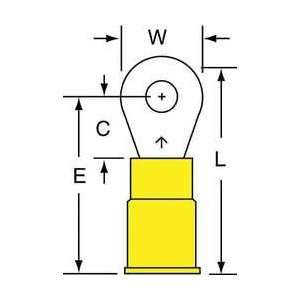  Ring Terminal,yellow,brazed,12 10,pk500   3M Everything 