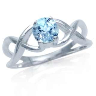 17ct. Natural Blue Topaz 925 Sterling Silver X Cross Ring(RN0071564)