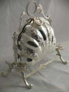 Victorian Silver Shell Shaped Biscuit Sweet Container  