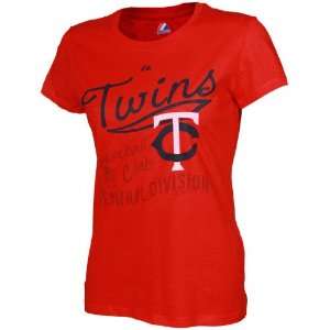   Minnesota Twins Ladies Red Firestorm T shirt: Sports & Outdoors