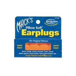  Macks Pillow Soft Silicone Earplugs   2 Pair   Orange 