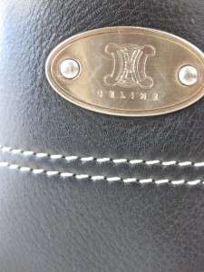 CELINE BOOGIE Black Pebbled Leather Satchel Bag  