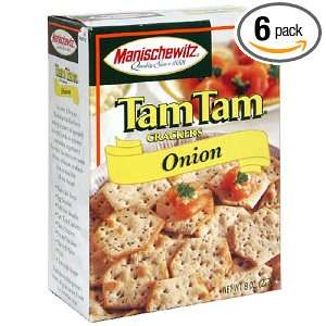 MANISCHEWITZ Onion Tam Tam Crackers, 8 Ounce Boxes (Pack of 6)  