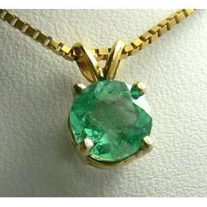  .80pts Breathtaking Colombian Emerald & Gold Pendant 