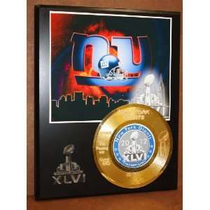 Gold Record Outlet Giants 12 Super Bowl XLVI Champs STAT Plaque 