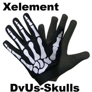 NEW XELEMENT Motorcycle Skeleton Finger Bones Gloves MECHANIC Biker S 