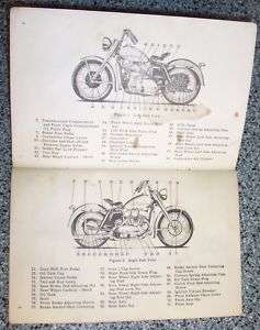 Harley Davidson Riders Hand Book Model K USA Vintage  