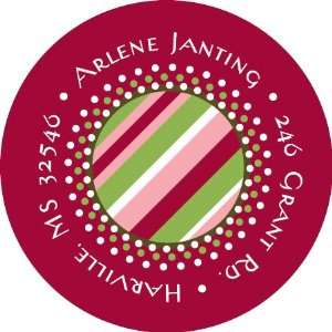  Raspberry Candy Stripe Labels: Kitchen & Dining