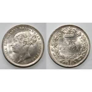  Uncirculated 1884 English Six Pence    Stunning 