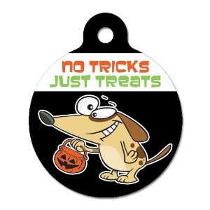  NO Tricks Just TREATS   Pet ID Tag, 2 Sided, 4 Lines 