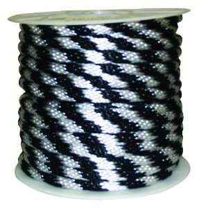 Rope King SBP 58140BW Solid Braided Poly Rope   Black /White   5/8 
