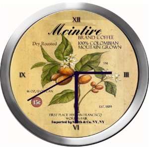  MCINTIRE 14 Inch Coffee Metal Clock Quartz Movement 