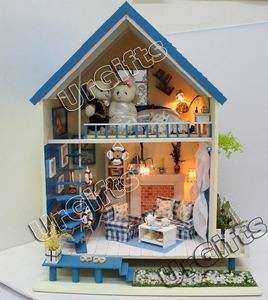 Dollhouse Miniature Model DIY Kit w/ Light Romantic Aegean Sea  