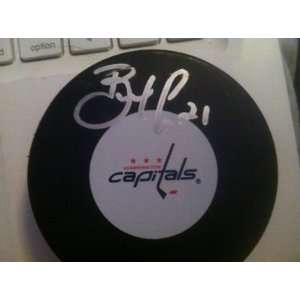 Brooks Laich Signed Puck from the Washington Capitals wstamp proof 