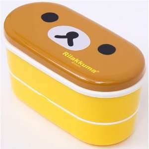   : yellow Rilakkuma bear Bento Box with brown bear face: Toys & Games
