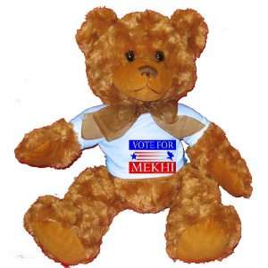  VOTE FOR MEKHI Plush Teddy Bear with BLUE T Shirt Toys 