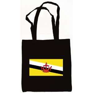  Brunei Flag Canvas Tote Bag Black 