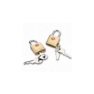  Travel Key Lock, w/ 4 Keys, TSA Approved, 2/ST, Brass 