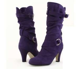 CUTE STYLE! Purple Suede Cowboy Slouch BOOTS 5.5  
