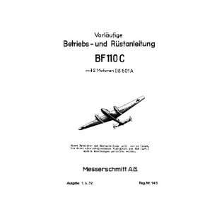  Messerschmitt Me 110 C Aircraft Operation Manual   DB 601 