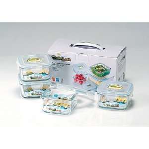  GlassLock 8 Piece Glass Food Container Set: Home & Kitchen