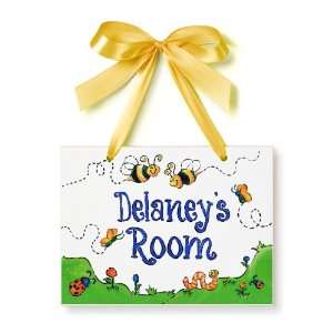 Bumble Bees Personalized Ceramic Name Plaque
