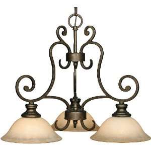  Golden Heartwood Burnt Sienna 3 Light Chandelier 8063 ND3 