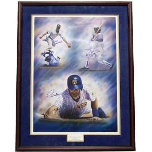  Yount, Molitor, Gantner Triple Signed End of an Era Framed 