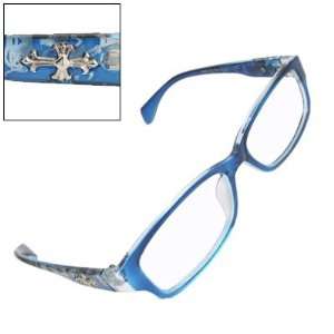   Cross Accent Blue Arms Clear Lens Plano Glasses: Sports & Outdoors