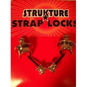  Pro Style Guitar Strap Locks by Strukture Chrome: Musical 