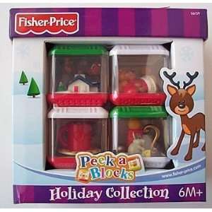  Peek a Blocks Christmas Holiday 4 pack Fisher Price: Toys 