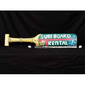  SURFBOARD RENTAL HANGING PADDLE 32   SURF DECOR