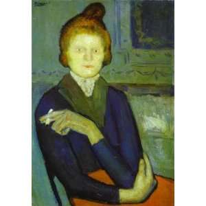  Oil Painting: Woman with a Cigarette: Pablo Picasso Hand Painted 