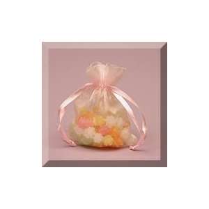  30ea   5 X 8 Light Pink Flat Organza Bag: Health 