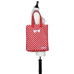   Steele Red and White Polka Dot Tote Bag with Bow