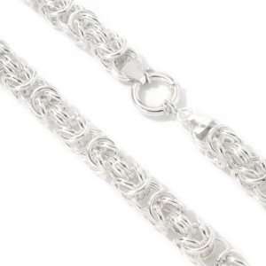  Sterling Silver 18 Round 10mm Byzantine Necklace: Jewelry