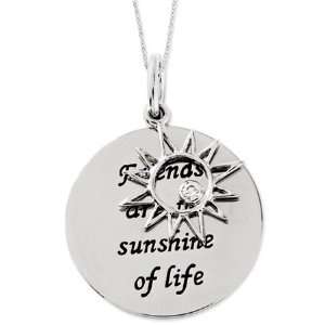  Friends Are The Sunshine Sterling Silver Necklace: Jewelry