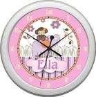 Personalized Tu Tu Cute Nursery Wall Clock items in Clocks and 
