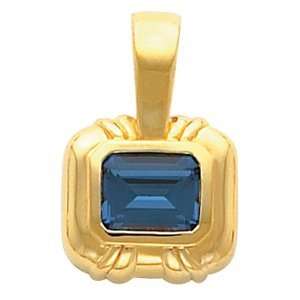   Yellow Gold London Blue Topaz Heart Pendant/Pearl Enhancer: Jewelry