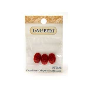  Laliberi Flowers And Brass Cabochons, Red 
