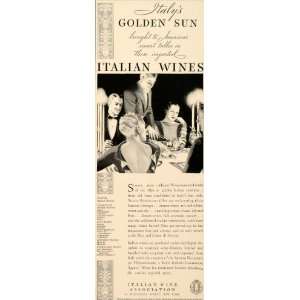 1938 Ad Italian Wine Italy Golden Sun Alcohol Winery   Original Print 
