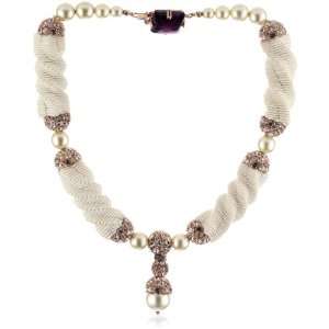 Marv Graff ?Myra? Ribbon Simulated Pearl Necklace Jewelry