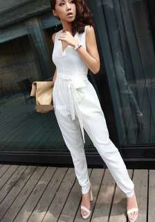 PROMO! Classic Womens Jumpsuit V Neck Sleeveless Catsuit Long Trousers 