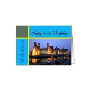  Happy 41st Birthday Caernarfon Castle Card: Toys & Games
