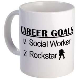 Social Worker Career Goals   Rockstar Humor Mug by   