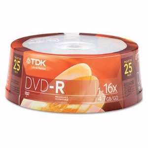  TDK 16X DVD R Media 25 Pack in Cake Box